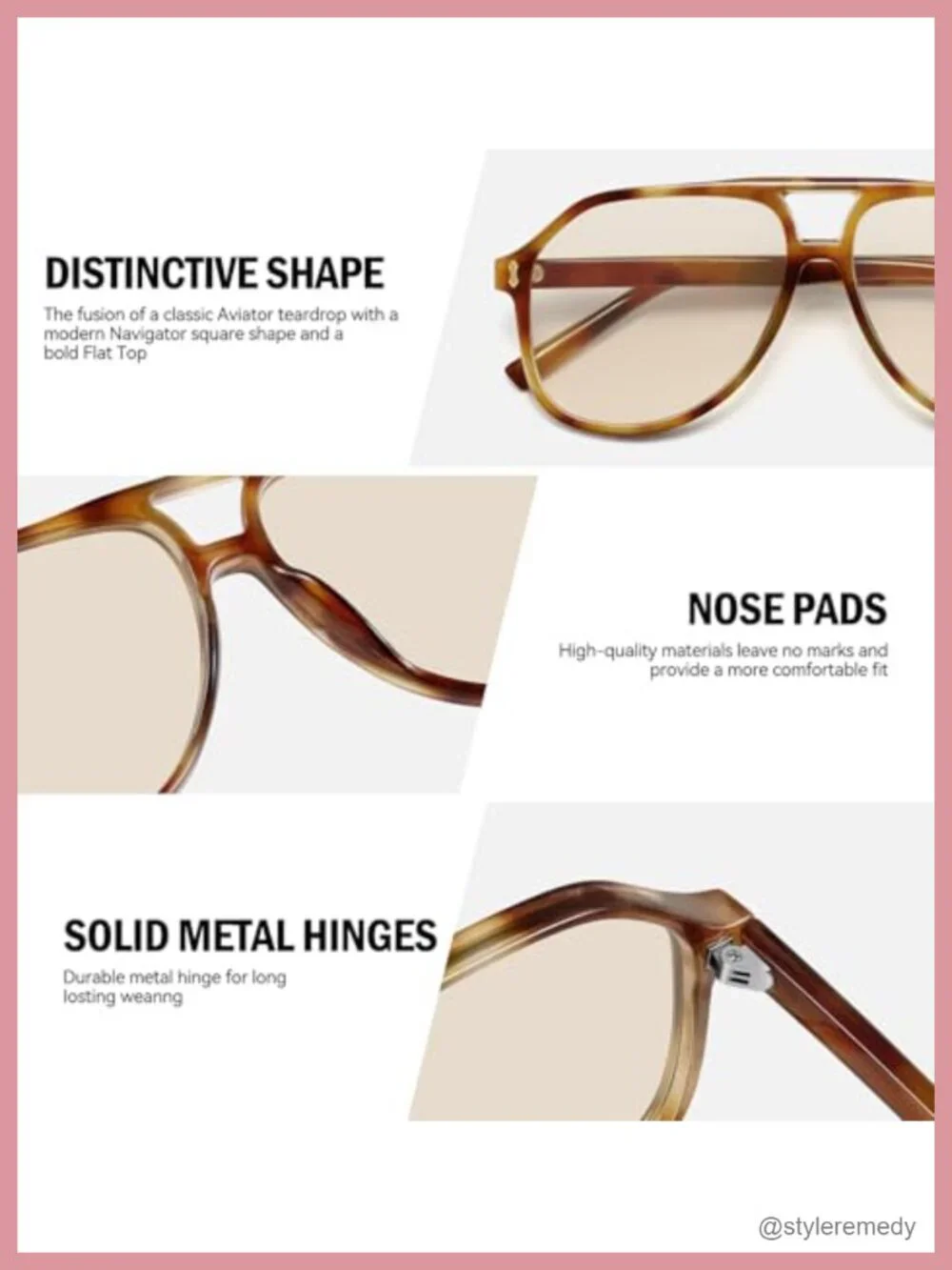 Oversized Square Aviator Sunglasses UV400 for Women Retro Polymer Frame